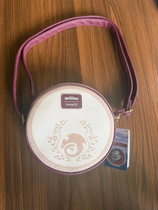 Loungefly Pink Round Dragon Rider Crossbody Bag - Picture 2 of 3